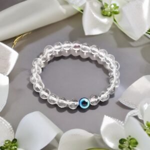 Clear Quartz Evil Eye Bracelet