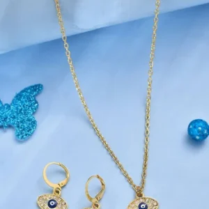 Evil Eye Gold-Plated Stone-Studded Jewelry Set