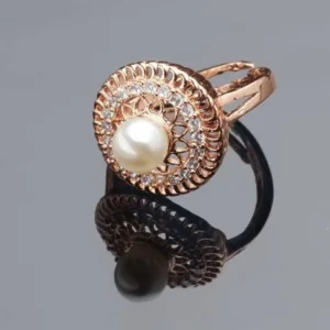 Zaveri Pearls Rose Gold Contemporary Brass Cocktail Ring