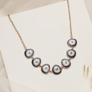 Women Joker & Witch Evil Eye Fortuna Blue Evil Eye Necklace