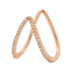 Anti Tarnish V Shape Midi Finger Rings