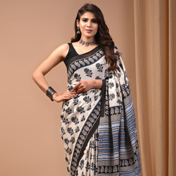 Bandhani-Inspired Fancy Cotton Saree