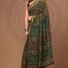 Black Multicolor Handblock Printed Cotton Saree
